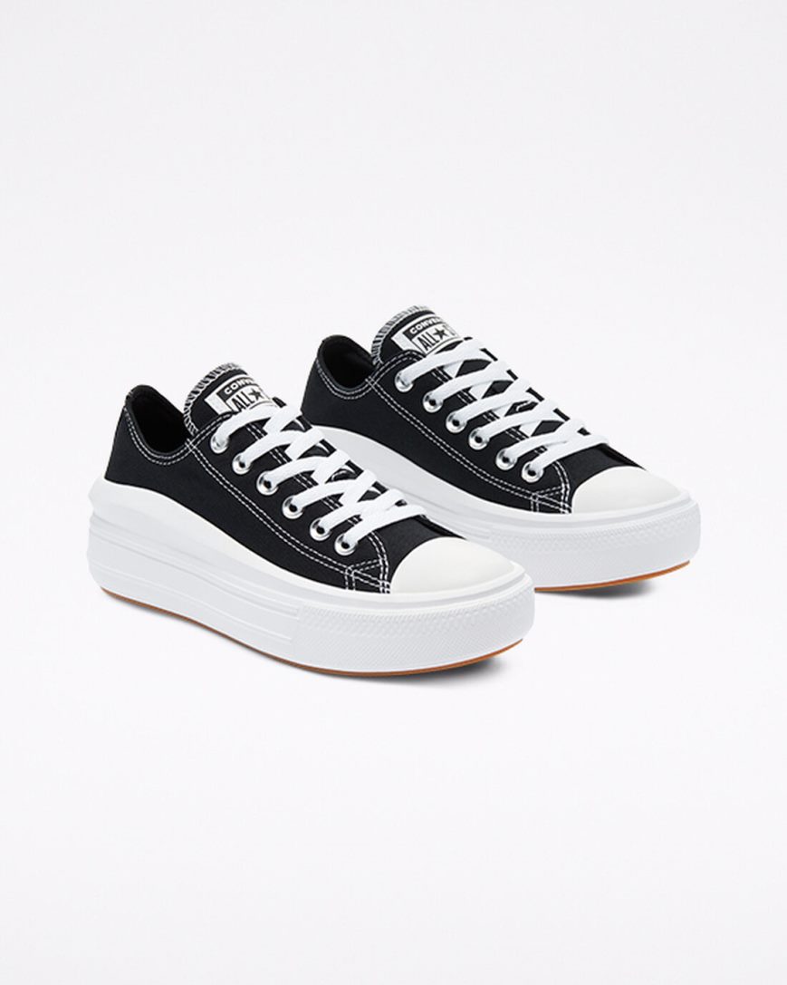 Topanky Na Platforme Converse Chuck Taylor All Star Move Nizke Damske Čierne Biele | SK LHQRP3